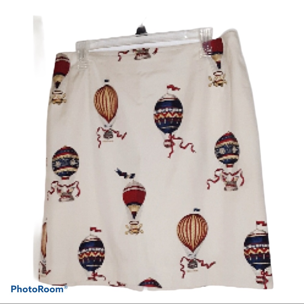 Talbots Unique Air Ballon Skirt Cream/Red/Bl Sz14